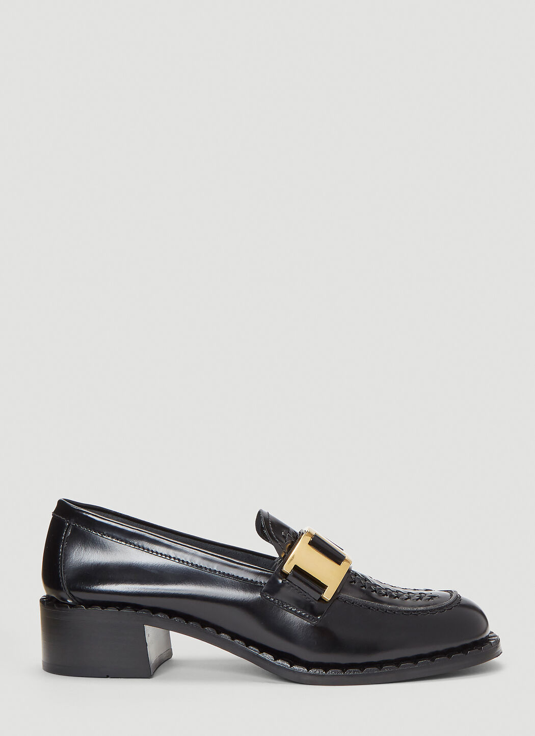 Alexander Wang Buckle Moccasin Shoes Black awg0255043
