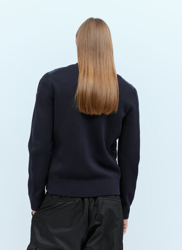 Logo Patch Zip-Up Cardigan Moncler Logo Patch Zip-Up Cardigan Navy mon0153018