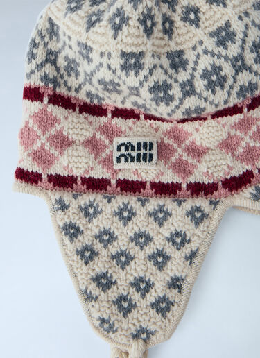 Miu Miu Wool and Cashmere Visor Hat Pink miu0366045