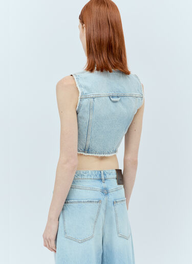 Sportmax Crop Denim Vest Blue spx0256007