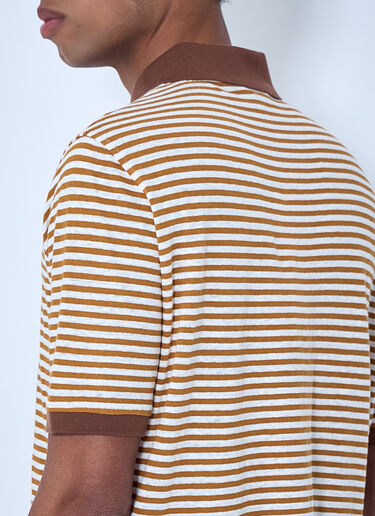 Marni Striped Polo Shirt Brown mni0164005