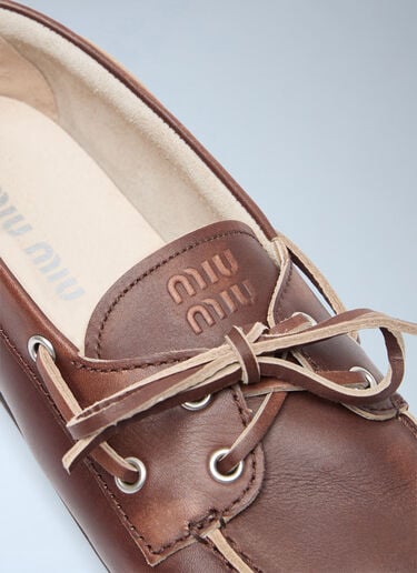 Miu Miu Lace-Up Loafers Brown miu0256013