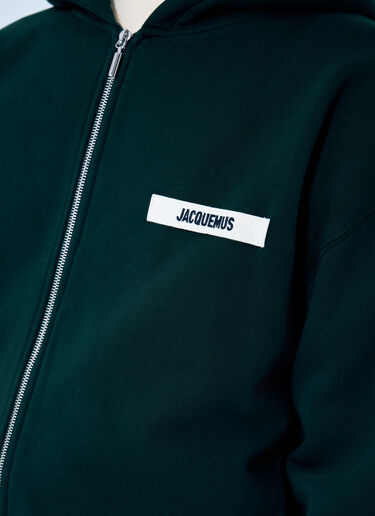 Jacquemus Le Hoodie Zip Up Dark Green jac0160015