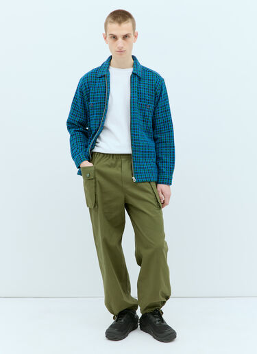 Check Mate Flannel Zip-Up Shirt Brain Dead Check Mate Flannel Zip-Up Shirt Blue bra0154007