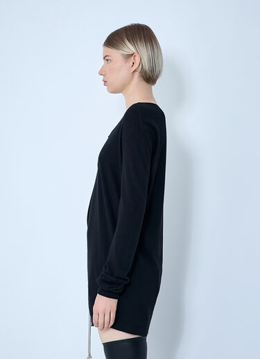 Rick Owens Hiked Long Sleeve Top Black ric0261013