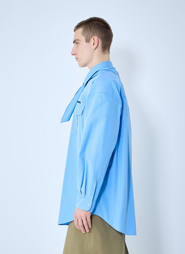 Miu Miu Poplin Shirt With Scarf Blue miu0360001