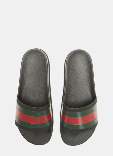 Gucci 三色条纹凉鞋 黑 guc0131043