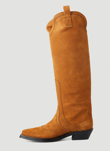 Western Style Knee High Boots GANNI Western Style Knee High Boots Brown gan0247044