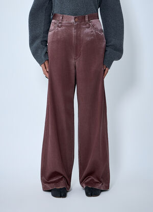 Issey Miyake Satin Wide-Leg Jeans Brown ism0263001