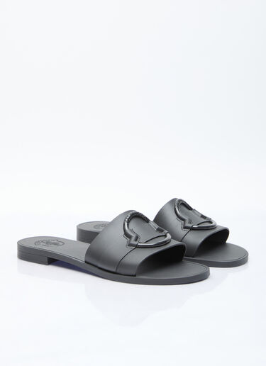 Moncler Embossed Logo Slides Black mon0256029