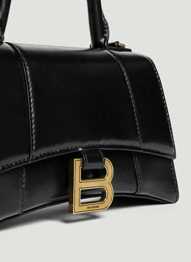 Balenciaga ブラックのHourglass 上部の取っ手のスモールバッグ ブラック bal0244023