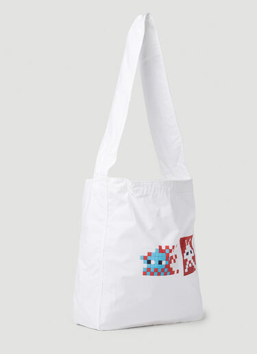 Comme des Garçons SHIRT Invader Print Tote Bag White cdg0150011