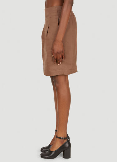 Issey Miyake Folded Pleats Skirt Brown ism0250002