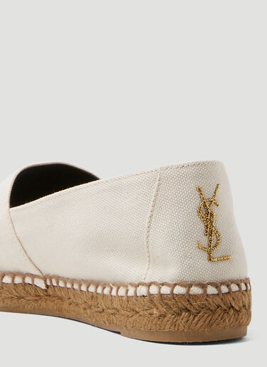 Saint Laurent 徽标刺绣麻底鞋 米 sla0248020