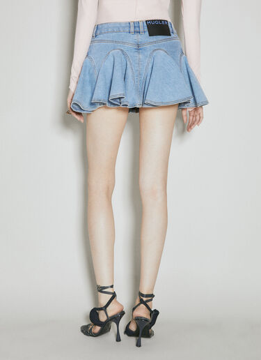 Mugler Mini Denim Skirt Blue mug0254015