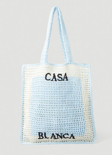 Casablanca Crochet Tote Bag Light Blue cbl0247017