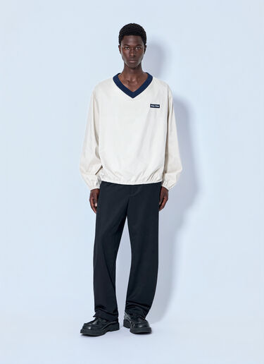 LN-CC® - Miu Miu: Technical Pongé Sweatshirt - Cream Miu Miu Technical Pongé Sweatshirt Cream miu0165010