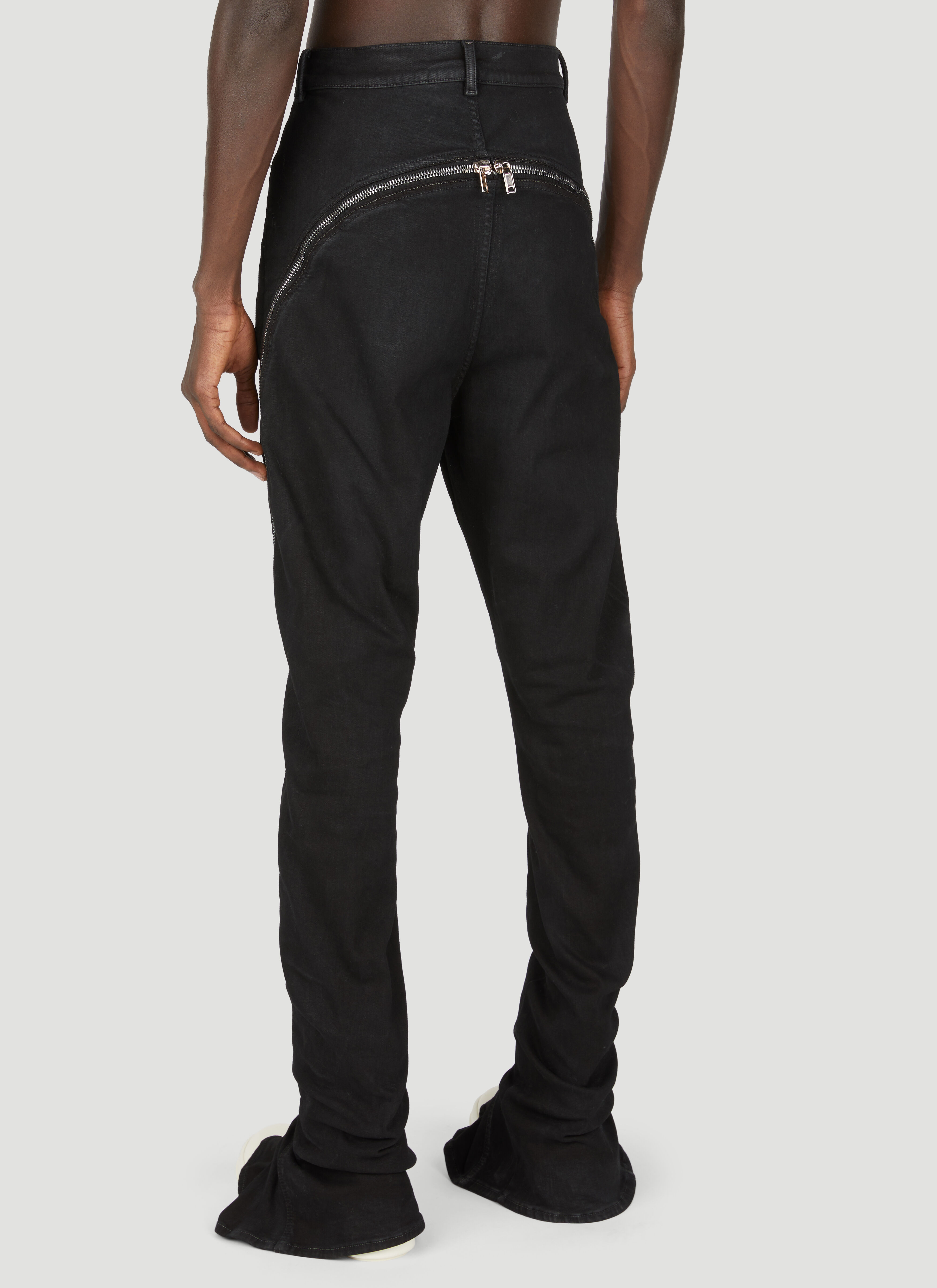 Rick Owens DRKSHDW Men s Denim Bolan Banana Zip Pants in Black LN CC