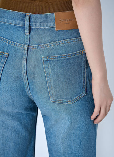 LN-CC® - Saint Laurent: Flared High-Waisted Five-Pocket Jeans - Blue Saint Laurent Flared High-Waisted Five-Pocket Jeans Blue sla0263011