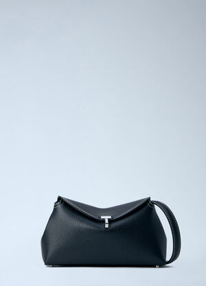 TOTEME T-Lock Grained-Leather Clutch Bag Black tot0264036
