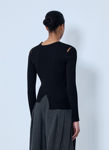 LIMI Feu Asymmetric Long Sleeve Tee Black lmf0264011