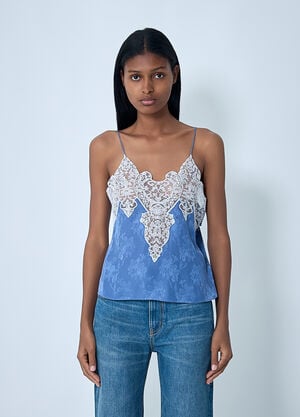Chloé Silk Jacquard And Lace Camisole Top Lilac chl0262001