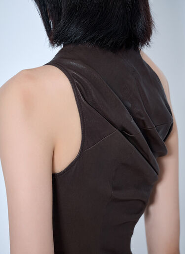 Rick Owens Athena One-Shoulder Tank Top Brown ric0265008