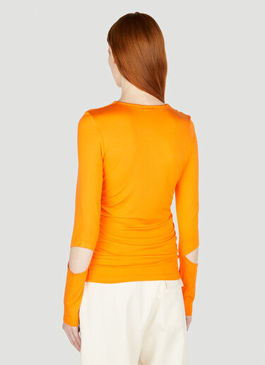 GANNI Cutout Long Sleeve Top Orange gan0252011