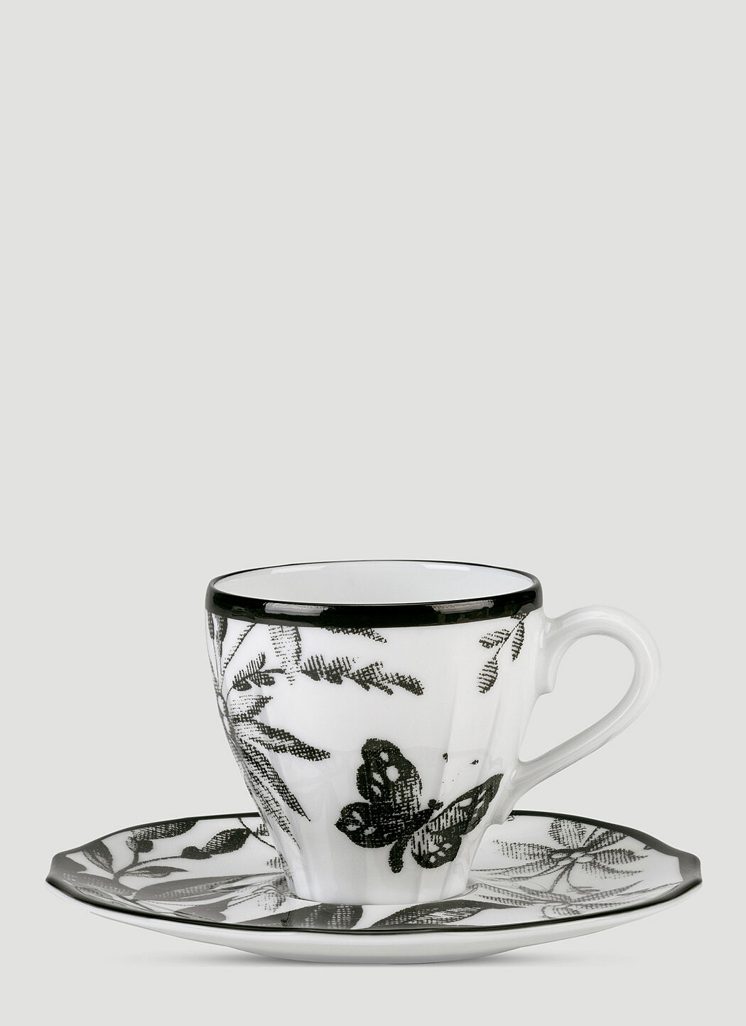 Gucci Set of Two Herbarium Coffee Cups with Saucers White wps0691247