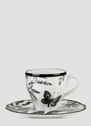 Gucci Set of Two Herbarium Coffee Cups with Saucers White wps0691247