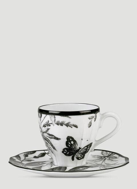 Gucci Set of Two Herbarium Coffee Cups with Saucers Blue wps0690060