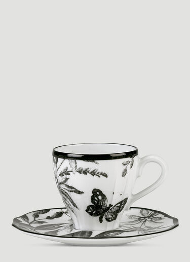 Gucci Set of Two Herbarium Coffee Cups with Saucers Black wps0690073