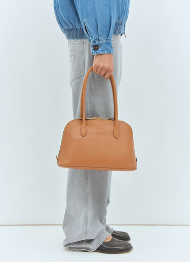 Miu Miu Small Embossed Leather Handbag Brown miu0258051