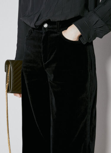 Saint Laurent ベルベットコットンパンツ ブラック sla0253021