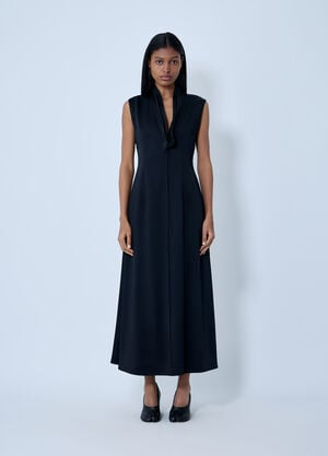Jil Sander V-Neck Midi Dress Black jil0264004