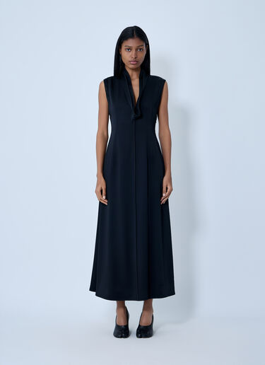 Jil Sander V-Neck Midi Dress Black jil0264004