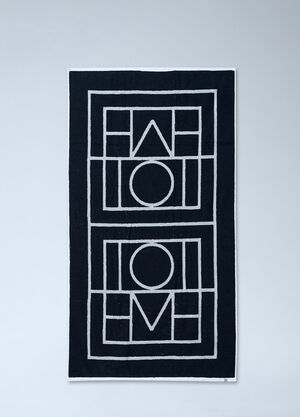 TOTEME Monogram Jacquard Beach Towel Black tot0264032
