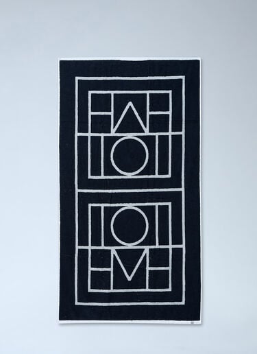 TOTEME Monogram Jacquard Beach Towel Black tot0264032