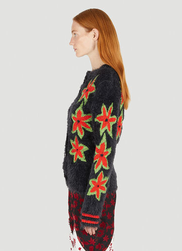 Fuzzy Flower Cardigan Chopova Lowena Fuzzy Flower Cardigan Black cho0250010