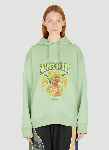 Ahluwalia Studio Quadri Hooded Sweatshirt Green ahl0250009