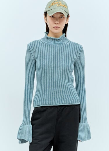 Acne Studios Ruffled Sleeves Sweater Blue acn0256016