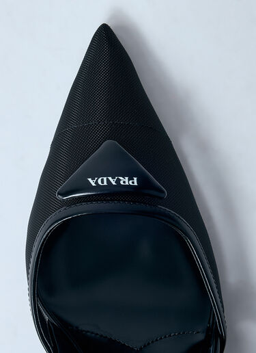 Prada Logo Plaque Pointed Heels Black pra0260005