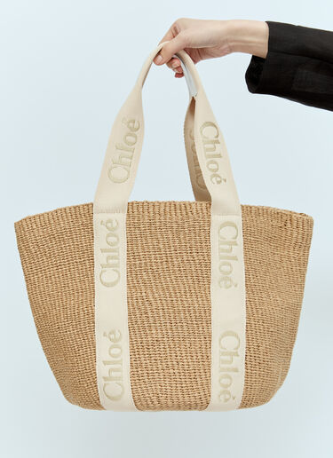 Chloé Large Woody Basket Tote Bag Beige chl0256024