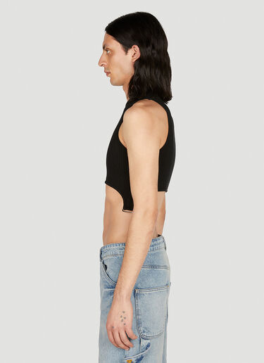 Courrèges Suspender Strap Crop Top Black cou0152012