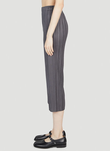 Pleats Please Issey Miyake Cropped Pleated Pants Grey plp0253014