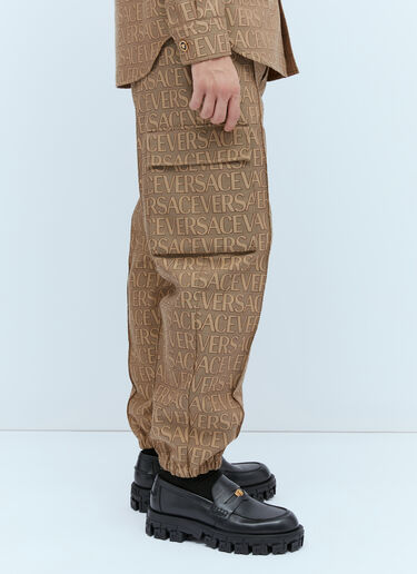Versace Logo Jacquard Cargo Pants Brown ver0153012