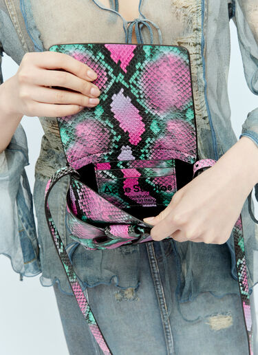 Acne Studios 蛇纹压花单肩包 粉色 acn0256051