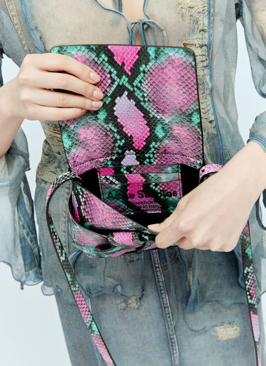 Acne Studios Snake Embossed Shoulder Bag Pink acn0256051
