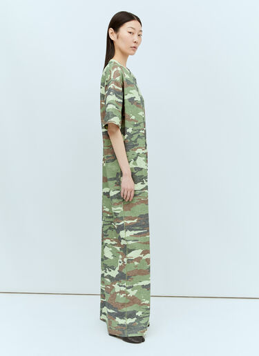 Acne Studios Camo Maxi Dress Green acn0255013