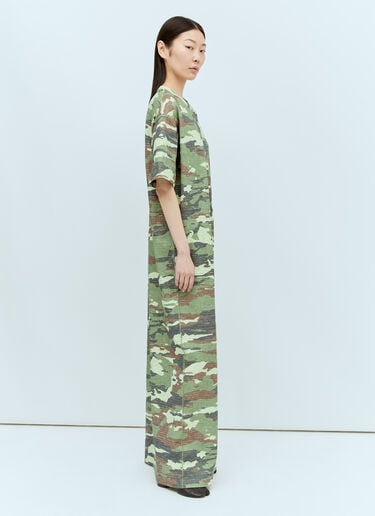 Acne Studios 카모 맥시 드레스 그린 acn0255013